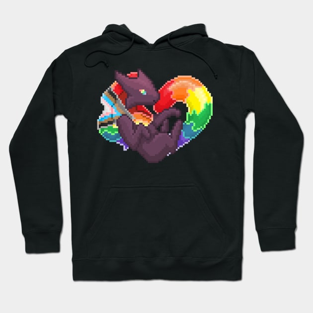 Progress Pride Pixel Heart Melog Hoodie by HauntedByCatra